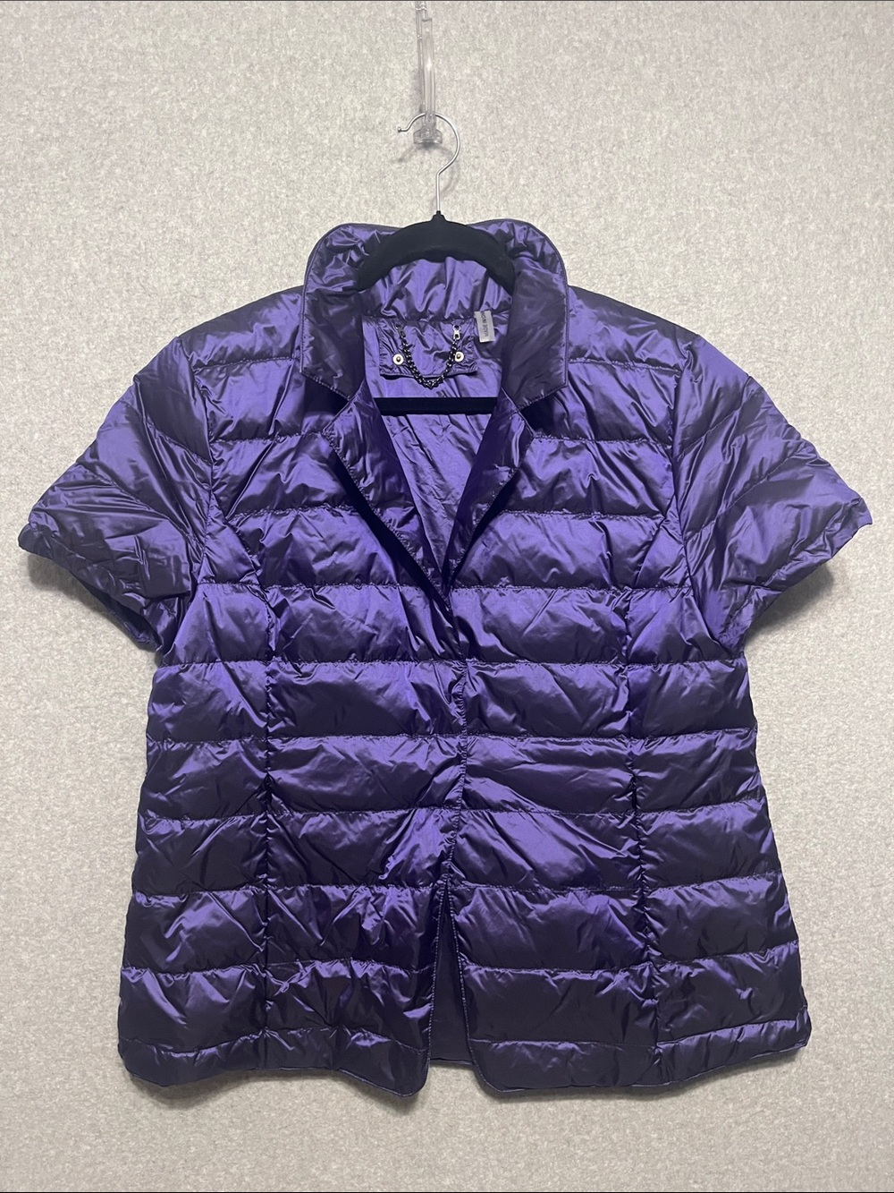 My Anorak short sleeve puffer down jacket L Sapphire